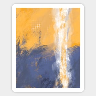 Abstract Art Blue and Gold Sticker